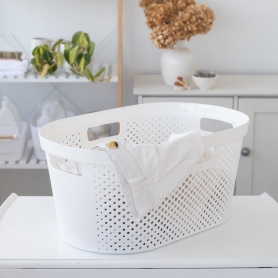 Laundry Basket 38L White