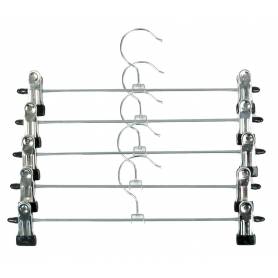 Clothes Hanger with Clips Chrome 5 Pack