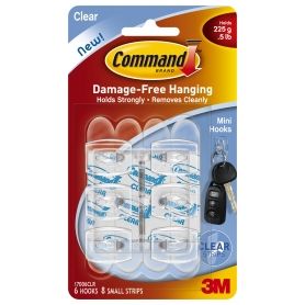 Command Clear Hooks Mini 6 Pack 3M - 1