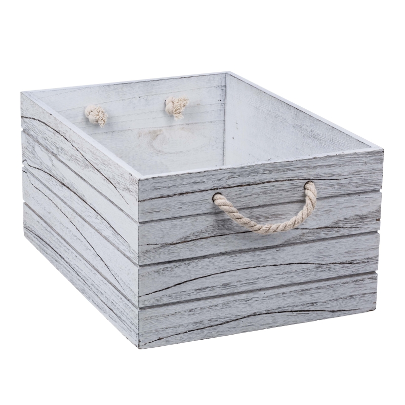 White Wash Wooden Crate Xtra Large
