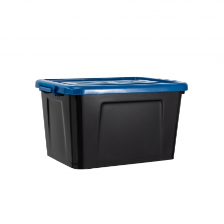 Rolling Box 53L with Lid Black/Blue