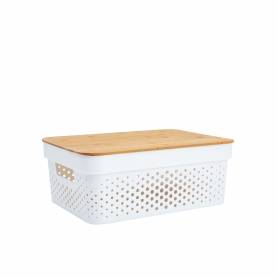 Basket with Bamboo Lid 10L
