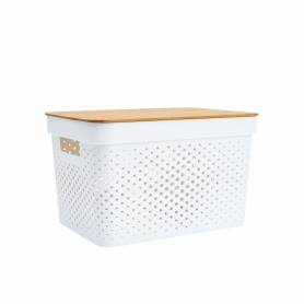 Basket with Bamboo Lid 15L