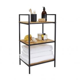 Shelf 3 Tier Black and Bamboo Inspired - 2