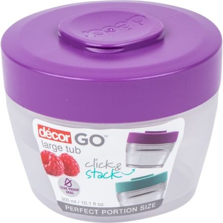 Decor Go Click & Stack Round Snack Tub 300ml